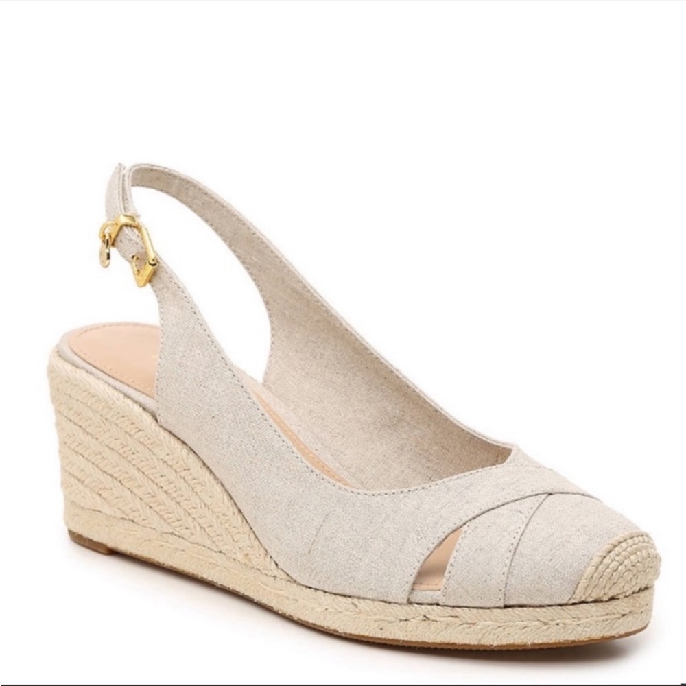 Ralph Lauren Espadrille Wedge Sandals Beige